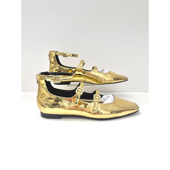 Katy Perry Collections Shoes - Katy Perry The Confidant Flat Mary Jane Gold Metallic Strappy Sz 9M / 39